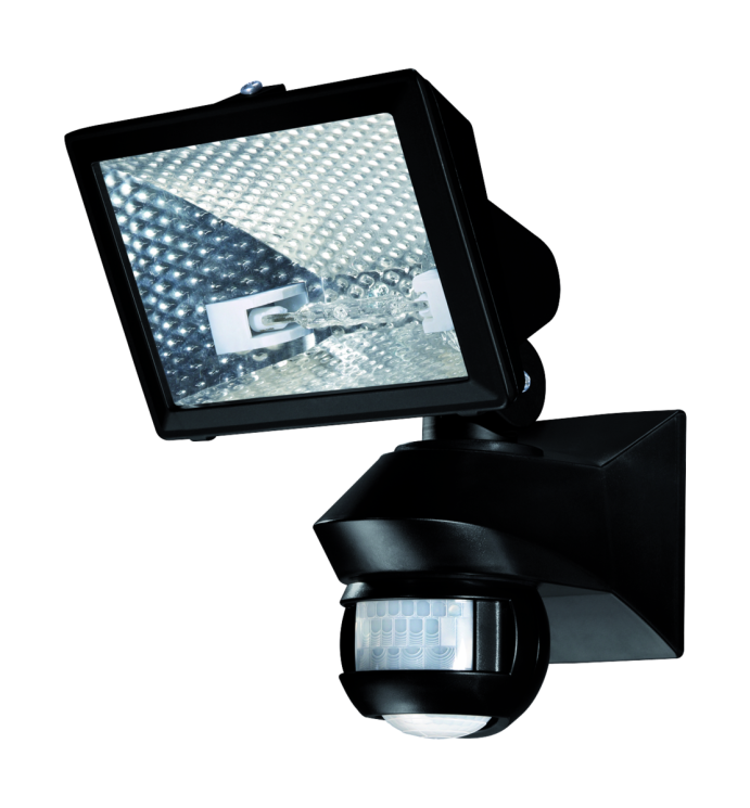 Прожектор с датчиком движения Theben LUXA 102-150/150W, угол 150° и лампой R7s 78mm 150Вт, черный, IP54 (1020962)