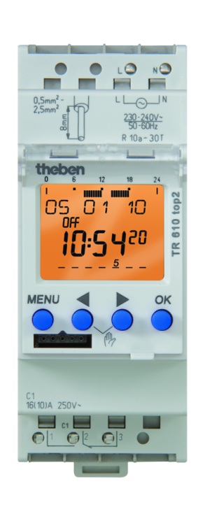 Таймер цифровой недельный Theben TR 610 top2 24V (6104100)
