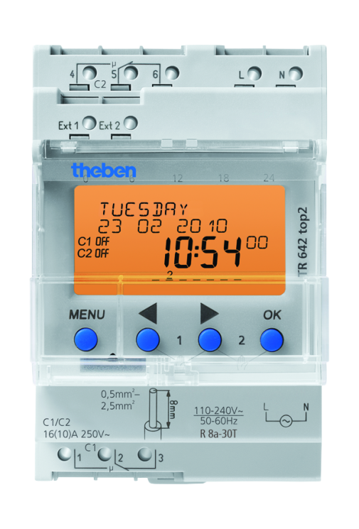 Таймер цифровой годовой астрономический Theben TR 642 top2 (6420100)