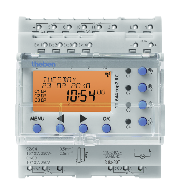 Таймер цифровой годовой астрономический Theben TR 644 top2 RC (6440300)